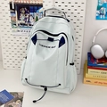 Zaino in nylon azzurro minimalista a grande capacità per studenti e viaggi all'aperto - Senza Ciondolo / Blu
