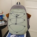 Sac à dos bicolore vert et gris avec cordon élastique et bretelles réglables - Vert (Sans Pendentif)