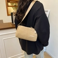 Borsa a tracolla beige multi-scomparto in tessuto di nylon leggero impermeabile - Cachi