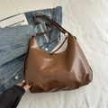 Sac hobo en similicuir marron avec grande capacité et style vintage pour le quotidien - Sans Pendentif / Marron