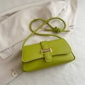 Chic avocado green rectangular crossbody bag with stylish knotted shoulder strap detail - Green