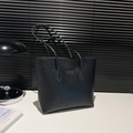 Large black tote bag with embossed heart and smiley patterns for summer commuting - No Pendant / Black
