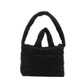 Bolso tote acolchado negro de moda con asas acolchadas y gran capacidad de diseño - Negro
