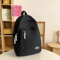 Zaino nero impermeabile di grande capacità in stile giapponese con tasche multiple - Nero