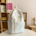 Zaino scolastico bianco crema impermeabile di grande capacità in stile giapponese - Bianco
