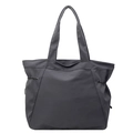 Deep grey nylon tote bag with drawstring side details for women's casual daily commute - Gray