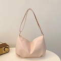 Minimalist pale pink tote bag with matte synthetic leather and golden zipper on white pedestal - Pink Without Pendant