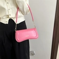 Pink minimalist underarm bag with gold chain strap and XM & BAGS gold lettering - Pink