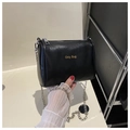 Mini black PU leather chain crossbody bag with Only Bug print and silver zipper - Black