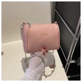 Pink cylindrical PU leather crossbody bag with chain strap and Only Bug logo - Pink