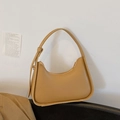 Bolso hobo caqui minimalista en cuero sintético liso con correa ajustable para mujer - Caqui