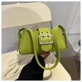Fruit green retro underarm bag with a wide strap and large silver buckle detail - Green
