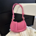 Barbie pink hobo bag with a matching mini coin purse and stylish knotted shoulder strap - Rose Pink