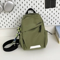Borsa da petto in nylon verde militare con logo e toppa riflettente bianca - Blu (Con Corda Intrecciata)