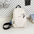 Sac de poitrine en nylon blanc cassé avec sangles noires et pendentif mode pour loisirs - Blanc Avec Pendentif en Corde