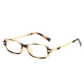 Classic tortoise shell square glasses frame with elegant golden metal temples - Tortoise Frame