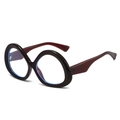 Occhiali anti-luce blu oversize rosso scuro con montatura spessa a forma di infinito donna - Montatura Marrone Scuro