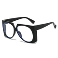 Occhiali moderni oversize neri con montatura quadrata e lenti protettive anti-luce blu - Montatura nero lucido