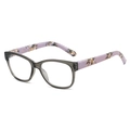 Occhiali da lettura chic con frontale grigio marmo e aste con stampa floreale viola - 1.00 Diottrie / Montatura Grigio Scuro Trasparente