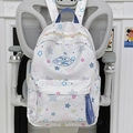 Witte rugzak met veelkleurige sterrenpatronen en blauwe decoratieve banddetails - Blauwe Ster (Zonder Hanger)