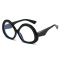 Occhiali oversize neri chic con montatura incrociata e lenti anti luce blu da donna - Montatura nero lucido