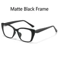 Montura de gafas ojo de gato en negro mate minimalista con lentes transparentes - Negro Mate