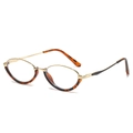 Occhiali da sole cat-eye con montatura in metallo dorato e aste tartarugate - Montatura Leopardata