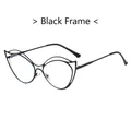 Montatura per occhiali cat-eye irregolare in metallo nero con struttura a doppia linea - Montatura Nera