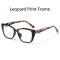 Montatura per occhiali cat eye leopardata alla moda con design quadrato per donna - Montatura Leopardata