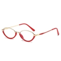 Montatura occhiali cat eye rossa e oro in metallo e plastica con lenti trasparenti - Montatura Rossa
