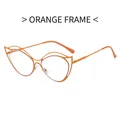 Occhiali cat-eye arancioni in metallo con design a strati intagliato alla moda e chic - Arancione