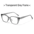 Montura de gafas cat eye gris transparente con varilla metálica reforzada - Gris Transparente