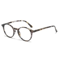 Retro-Brille in Schildpatt-Optik mit rundem Rahmen und ultraleichtem Blaulichtfilter-Design - +1.00 Dioptrien / Grün Schildpatt Rahmen