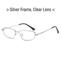 Lunettes de soleil à monture argentée avec branches torsadées et verres transparents - Monture Argentée Verres Transparents