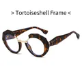 Fashionable tortoise shell round glasses frame with gold metal bridge for women - Leopard Frame
