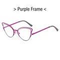 Fashionable cat-eye blue light blocking glasses with a unique purple frame design - Purple Frame