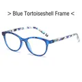 Occhiali da lettura blu tartarugati squadrati con stanghette leggere motivo camo - +1.00 / Montatura Tartarugata Blu