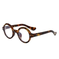 Retro round tortoise shell sunglasses with dark brown frames and transparent lenses - Full Tortoise Frame