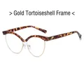 Occhiali cat eye con montatura tartarugata dorata e dettaglio elegante in metallo - Montatura Tartaruga Oro