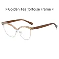 Montatura cat-eye in resina tartarugata oro tè e dettagli in metallo dorato - Montatura Oro Tè e Tartaruga
