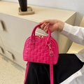Bolso rosa fucsia con grabado de cocodrilo y detalles dorados para mujer - Rosa rojo