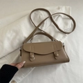 Bolso bandolera sobre caqui vintage con asa superior y correa ajustable - Caqui