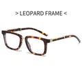 Steampunk anti-blue light glasses with leopard print frame and gold metal accents - Leopard Frame