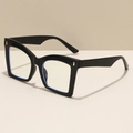 Classic black square reading glasses with gold hinge details and anti-fatigue lenses - 1.00x / Black