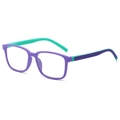 Fashionable blue light blocking glasses with purple frame and mint green temples - +1.00 / Purple Blue Gradient