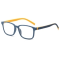 Blue and yellow lightweight children's sports frame glasses with clear lenses - +1.00 / Blue & Yellow
