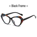 Cat eye glasses frame in black with colorful checkered accent on the upper rim - Black Frame (Colored Plaid Decoration)