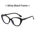 Occhiali gatto neri anti luce blu con eleganti stanghette a quadri grigi - Montatura nero lucido