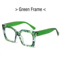 Occhiali anti-luce blu oversize con stampa a foglie tropicali e montatura verde - Montatura Verde Stampa Piante Tropicali