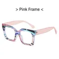 > Montatura Rosa < Grandi occhiali anti luce blu con motivo a strisce colorate - Montatura Rosa Stampa a Righe Colorate